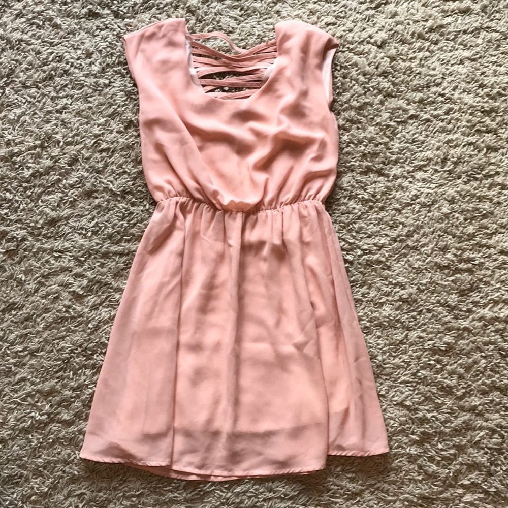 Pink Dress with Crossed Back